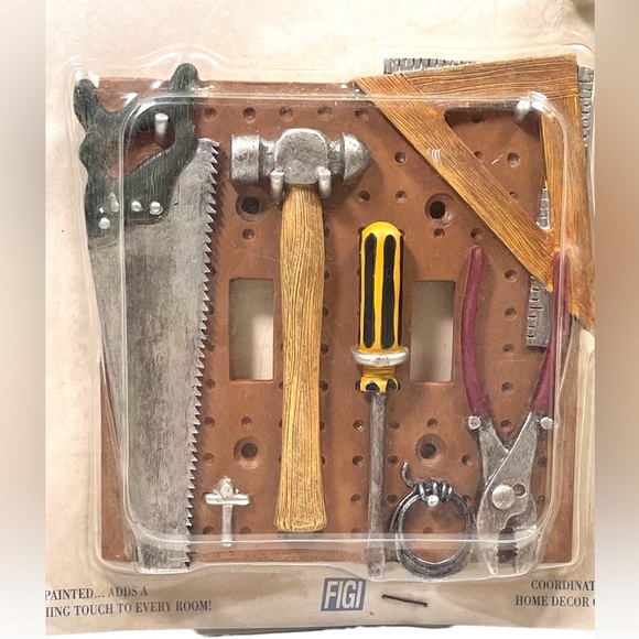 Workshop Light Switch Double Wall Plate, Tool Shed Tools Figi 1998 - Picture 2 of 4